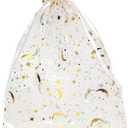SUNGULF 100Pcs 6x9 Inches Sheer Organza Drawstring Pouches Stars And Moon Wedding Party Favor Jewelry Candy Gift Bags (White)