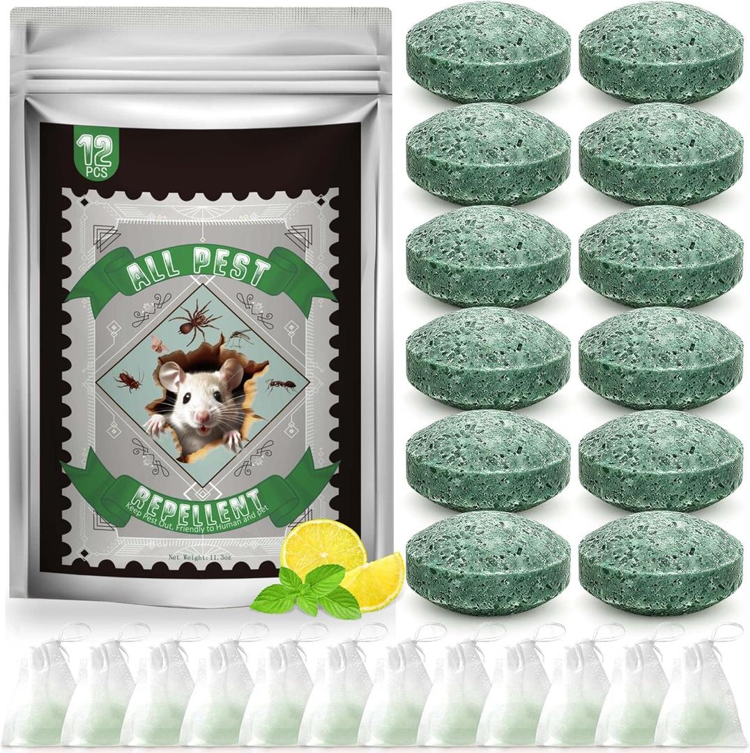 12P Rodent Mice Repellent, Peppermint Oil to Repel Mice and Rats, Natural Ingredients Rat Repellent Balls