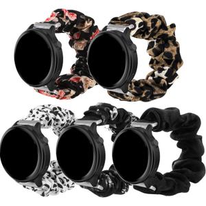 Simpeak Scrunchie Bands Compatible with Garmin Vivoactive 6/Vivoactive 5/3/Forerunner 55/165/245/645/Venu Sq 2/Venu 2 Plus Smartwatch, 20mm Watch Bands Quick Release Stretchy Strap for Women,6.8-8.6"