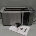 Mueller UltraToast Full Stainless Steel Toaster 4 Slice, Long Extra-Wide Slots for Bagels and Waffles, 6 Browning Levels, LED Display, Cancel/Defrost/Reheat Functions & Removable Tray, Kitchen Gadgets
