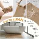 MIULEE Set of 2 Waffle Bathroom Rugs, Boho Bath Rugs Non Slip Washable, Super Absorbent Bath Mats, Ultra Soft Rubber Backed Shower Mats for Bathroom Floor, Tub and Shower, Brown, 24x36 Inch