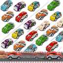 AMENON 28 Pack Pull Back Cars Mini Vehicles Toy Easter Gifts for Kids Toddlers School Classroom Party Favor Treasure Box Exchange Prizes Boys Race Cars Girls Goodie Bag Stuffers