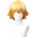 Wiggy Mermaid Zenitsu Cosplay Wig for DS Costume Short Orange Ombre Anime Wigs for Adults with Cap for Halloween Party