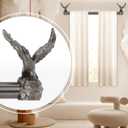 2 x Bronze Decorative Curtain Rods for Windows:72-144" Adjustable Farmhouse Curtain Rod for Bedroom Living Room,Heavy Duty Rustic Drapery Rods with Vintage Eagle Finial Easy Install,Antique Bronze (72-150" & 1pack)
