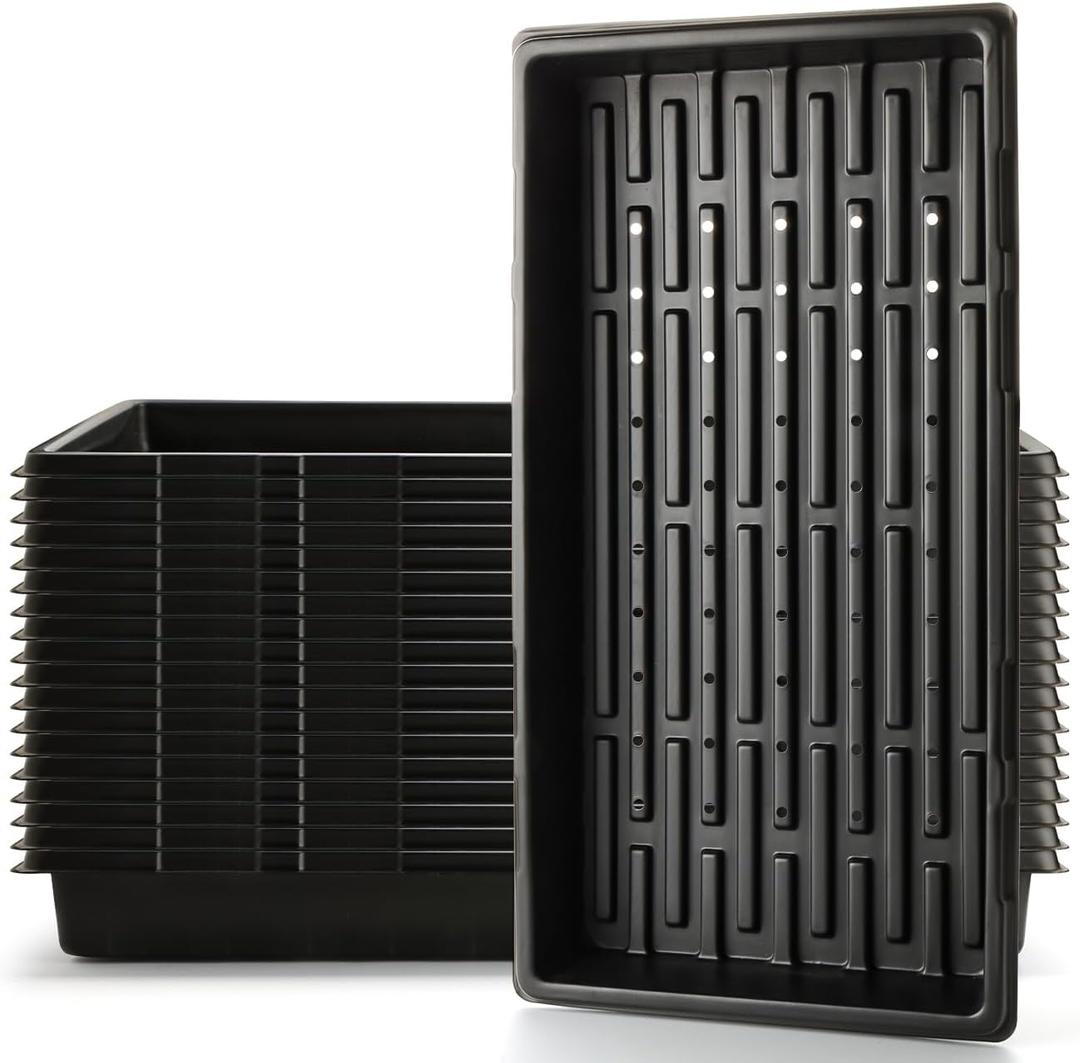 18-Pack 1020 Seedling Trays with Holes - Extra Strength Heavy Duty,10" x 20", Reusable 1020 Nursery Trays for Seed Germination, Plant Propagation, Garden Seed Starter and Microgreens