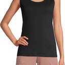 Lands' End Womens Cotton Tank Top Black Regular Small