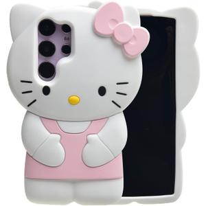 Cartoon Case for Samsung Galaxy S22 6.1", Fashion Cute 3D Cute Kitty Kawaii Soft Silicone Animal tective Gel Shockof Gel Back Cover for Kids Women Girls Boys (Kitty-6, S22 6.1")