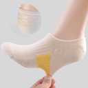 Marchare Women No Show Socks Low Cut Invisible Cushioned Socks Ankle Athletic Socks For Women With Grips (Black)