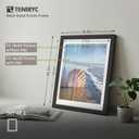 18x24 Picture Frame - Black Solid Wood Photo Frames - Displays Photos 16x20 with Mat or 18 x 24 without - Room, Office, Gallery, Studio, and Hallway Decor - Wall Hanging