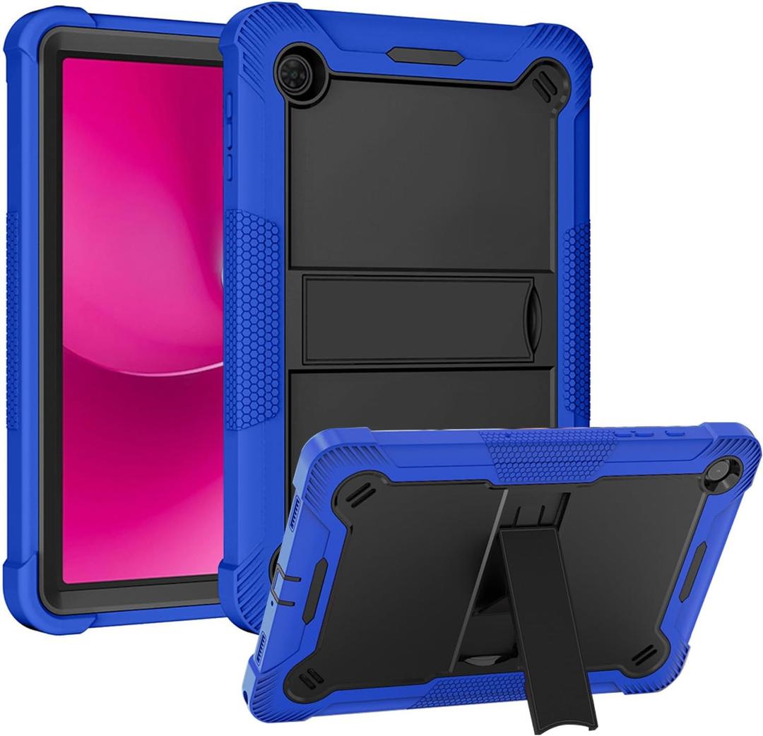 Case for T-Mobile REVVL Tab 2 Android 15 Tablet 10.1 inch,Heavy Duty Shockproof Protective Cover with Kickstand,Kids Friendly,4 Corners Thicken Shockproof,Blue+Black
