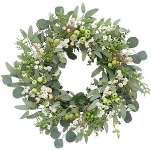 Wreath for Front Door 24 inch Spring Summer Eucalyptus Wreaths with Purely Handmade,Big Berries,Eucalyptus Leaves,Mixed Berries for Home Farmhouse, Outdoor, Porch, Wall Window Decor All Year Round