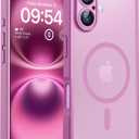 TOCOL Magnetic for iPhone 16 Case, Upgraded Full Camera Protection, Compatible with Magsafe, Drop Protection, Translucent Matte Back Bumper Phone Cover 6.1-Inch (Peony)