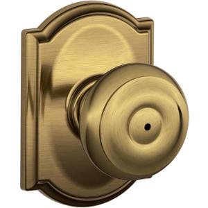 SCHLAGE F40 GEO 609 CAM Camelot Collection Georgian Privacy Knob, Antique Brass