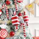 14Pcs Christmas Hanging Candy Balls Ornaments Red White Candy Cane Pendant for Home Part Christmas Tree Decorations Xmas Indoor Outdoor Party Decoration