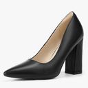 IDIFU IN4 Women's Pumps - Closed Toe Heels with Chunky Block Heels - Thick Pointed Toe Dress Shoes for Women - Wedding, Prom, Bridal, Office, Business - Comfortable, Formal, Fashion, Classic Pumps, Size 9.5