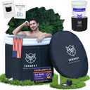 Zennest Patented Leak Guard Ice Bath Tub for Athletes – 90 Gal XL Cold Plunge Tub, 6-Layer Insulated Portable Bathtub for Adults, Air-Cavity Thermal Shield, 2-in-1 Hot & Cold, Outdoor/ Indoor + eBook
