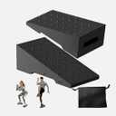 Squat Wedge, Steel Heavy Duty Squat Wedge Block, 2 Pcs Non-Slip Slant Board for Squats, 800 lbs Weight Capacity for Deeper Squats, Calf Raises, Weightlifting and Foot Stretches