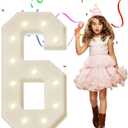 4FT Marquee Numbers, Large Light Up Numbers 6 for 6th 16th 60th Birthday Party Decorations, Giant Light Up Number for 2026 Graduation Prom Decor, 4 Feet Number 6 w/Lights DIY Kit