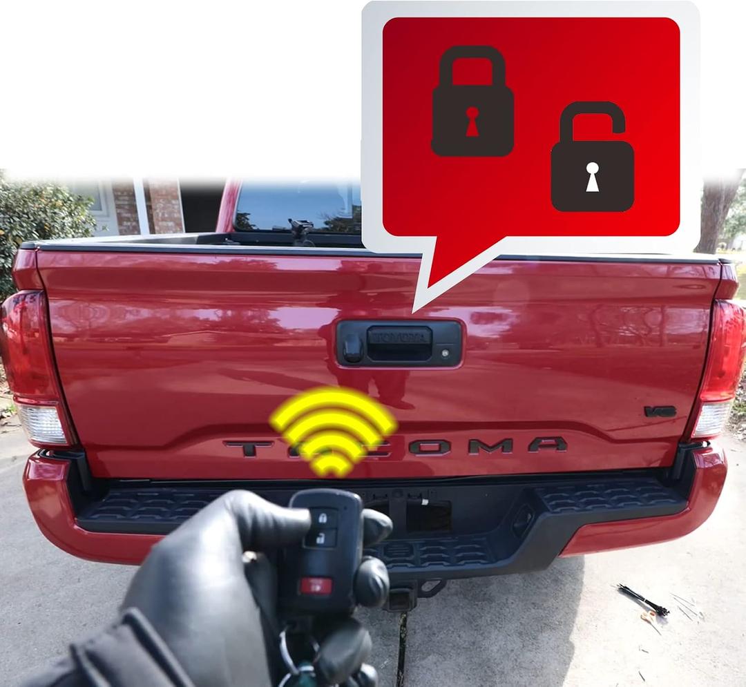 Power Tailgate Bed Remote Lock Assembly Kit w/Wiring Harness Compatible for 2019-2023 3rd Toyota Tacoma Short Wheelbase Bed Power Lock Assembly Crew Cab 5.5' / Extended 6' Bed PK3B6-35JS0