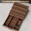Solid Walnut Cologne Organizer for Men,Cologne Stand,4 Tier Wooden Cologne Holder Shelf Display,Perfume Stand Organizer with Drawer Storage and Hidden Compartment,Gift for Men Dad Husband