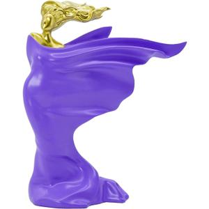 Elegant Resin Sculpture Decor Golden Lady with Flowing Gown Design, Modern Art Home Accent for Living Room, Office, and Gift Giving