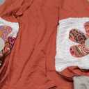 Women's Oversized Sweatshirt Boho Tops Patchwork Crewneck Sweatshirt Floral Long Sleeve Pullover Tops (X-Large, Pink and White)