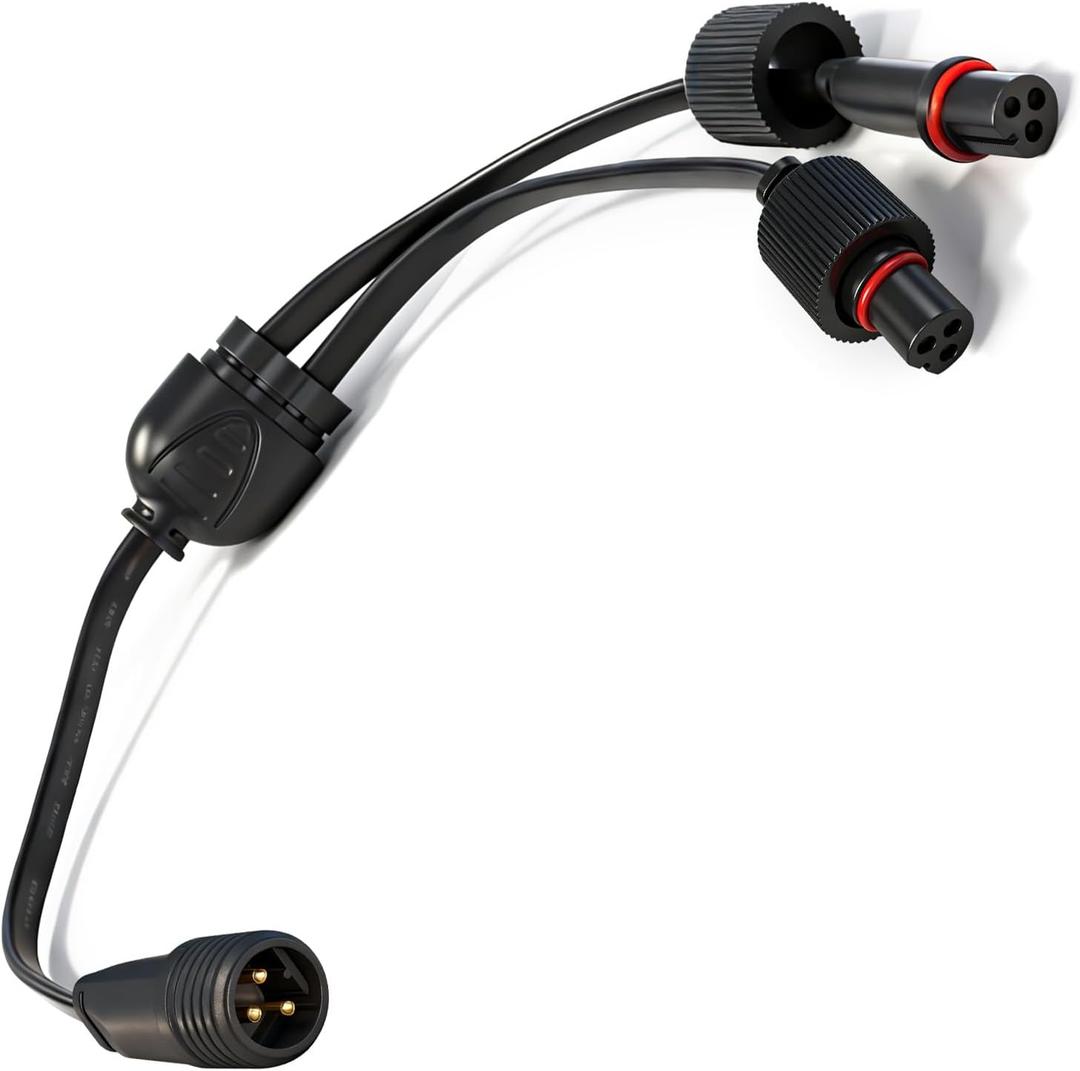 Y-Splitter for Govee Permanent Outdoor Lights,Y-Extension Cord,Compatible with Govee H705A H705B H705C H706A H706B,3-Pin Power Cord for Spot String Lights  Durable & Waterproof (Y-Splitter (2 Female to 1 Male))