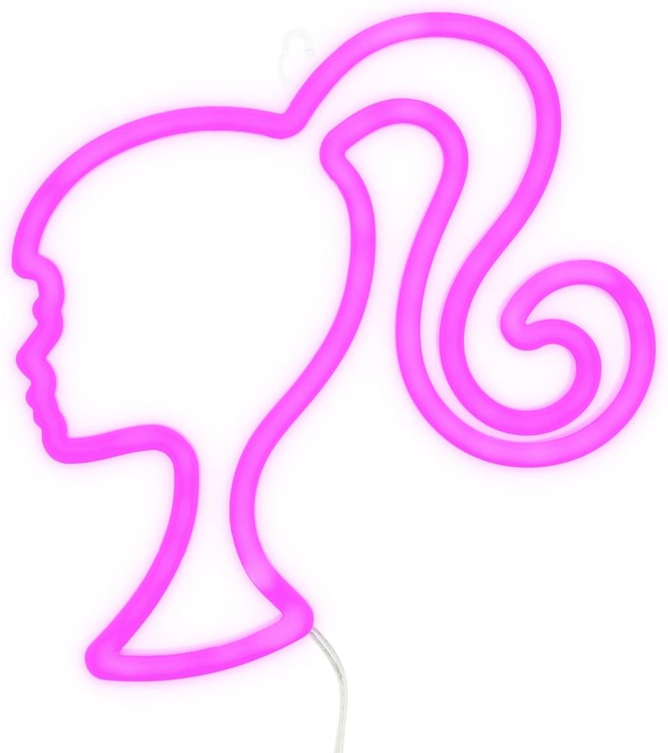 Paladone Barbie LED Neon Light - Officially Licensed Iconic Pink Doll Shaped Lamp, USB Powered, Girls Bedroom Accessories & Decor