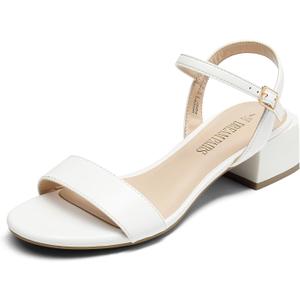 DREAM PAIRS Women's Low Heels for Women Classic Open Toe Ankle Strap Block Chunky Heel Sandals Holiday Party Wedding Dress Pumps Shoes (7.5 Wide)