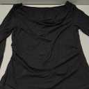 SUUKSESS Women Long Sleeve Off Shoulder Tops Trendy Cowl Neck Going Out Shirt for Fall (Large, Black)