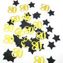 Gold 80 Confetti 80th Birthday Confetti Black Star 80th Anniversary Party for Party Table Decoration Supplies or DIY 60 PCS