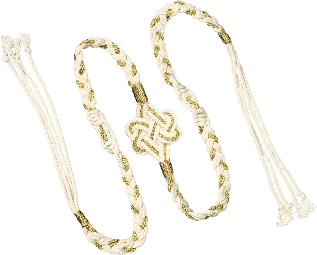 Handfasting Cord for Wedding - LIKEYO Handfasting Cord Wedding Cord, Gold Wedding Rope, Traditional Celtic Pattern Handfasting Ribbon for Wedding Ceremony