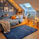 Ophanie Blue Rug, Boys 3x5 Rugs for Bedroom Royal Dark Blue Carpet Nursery Aesthetic, Kids Playroom Navy Area Rugs for Girls Teen Home Decor