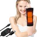 Heated Wrist Brace with Massager Portable Electric Heating Pad for Carpal Tunnel and Tendonitis Relief Massage Heated Wrap for Wrist Left and Right Hand Common (Black)