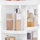 HBlife 360 Rotating Makeup Organizer Plus Size Adjustable Carousel Large Capacity Revolving Perfume Organizer Skincare Organizers Cosmetic Storage Spinning Holder for Vanity, White