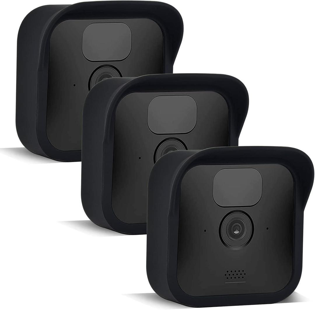Hisewen Silicone Cover Case for All-NEW Blink (3rd Gen), 3 Pack Weather Resistant Protective Cover Cover for Blink Indoor Outdoor Home Security Camera (Black)