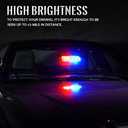 Xprite Red Blue LED Emergency Dash Strobe Light, Interior Windshield Safety Warning Police Lights w/Suction Cups, 12V Windshield Visor Light Bar for Police Law Enforcement Firefighter Vehicles Trucks