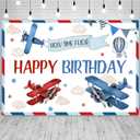 7x5ft Airplane Happy Birthday Backdrop Red Blue Airplane Boys Birthday Party Photography Background How Time Flies Happy Birthday Decorations Kids Portraits Banner Photo Studio Props