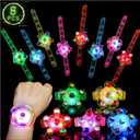 SCIONE 8 Pack LED Light Up Fidget Spinner Bracelets, Glow in The Dark Party Supplies Halloween Party Favors for Kids 4-8 8-12, Birthday Gifts, Treasure Box Toys for Classroom Goodie Bags Stuffers