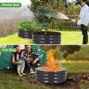 Galvanized Raised Garden Bed- 2Pcs Metal Planter Boxes Outdoor | 12" Tall 36" Round Steel Raised Bed Kit & Fire Pit Ring for Gardening with Protective Tape for Vegetables, Flower (Grey)