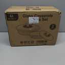 M MCIRCO 4-Piece Glass Casserole Baking Dish, Set of 2 Casseroles With Glass Lids, 1.9 Qt and 3 Qt