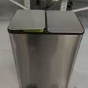 DUMOS Kitchen Trash Can, 2x8-Gallon Dual Trash Can with Lid, Stainless Steel Garbage Bin with 2 Removable Inner Buckets, Soft-Close Foot Pedal, Fingerprint-Resistant for Kitchen, Home, Office