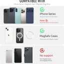 for Magsafe Wallet, Magnetic Phone Wallet with RFID Blocking 6-Card Holder for Men Women Minimalist Slim PU Leather Kickstand for iPhone 17 Air 16 15 14 13 12 Pro Max Plus, Elegant Black