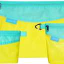 Pack all 3 Pcs Water-Resistant Material Zipper Pouch Set, Mesh Zipper Bags for Storage, Travel, Office (Yellow)