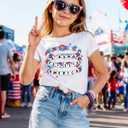 Girls 4th of July Shirt Kids 250th Anniversary Patriotic Tops Toddler Freedom American Flag Tee 2026 (3T-10T)