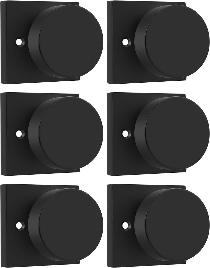 Haidms Matte Black Dummy Door Knobs, Heavy Duty Half No-Turning Dummy Knob for Closet Doors, Zinc-Alloy Single-Sided Door Locks (6 Pieces/3 Pairs)