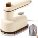 Handheld Portable Steam Iron with Anti-Scald Base, 2-in-1 Steamer and Iron, Saker Portable Steamer for Clothes, 180 Swivel Handle, Compact for Home, Dorm, Travel, Hotels (White)