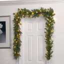 National Tree Company 9 ft Pre-Lit Norwood Fir Artificial Christmas Garland, Christmas Decoration with 50 Warm White LED Lights, 240 Tips, Timer, Green, 9-feet by 10-inch