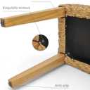 Outdoor Rattan Backless Bench with PE Wicker & Acacia Wood Frame, Natural