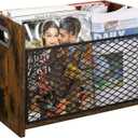 YINMIT Magazine Holder, Magazine Rack for Desktop and Home Office, Farmhouse File Storage Basket for Letters, Magazines, Books, Newspapers (Large) (Rustic Brown)